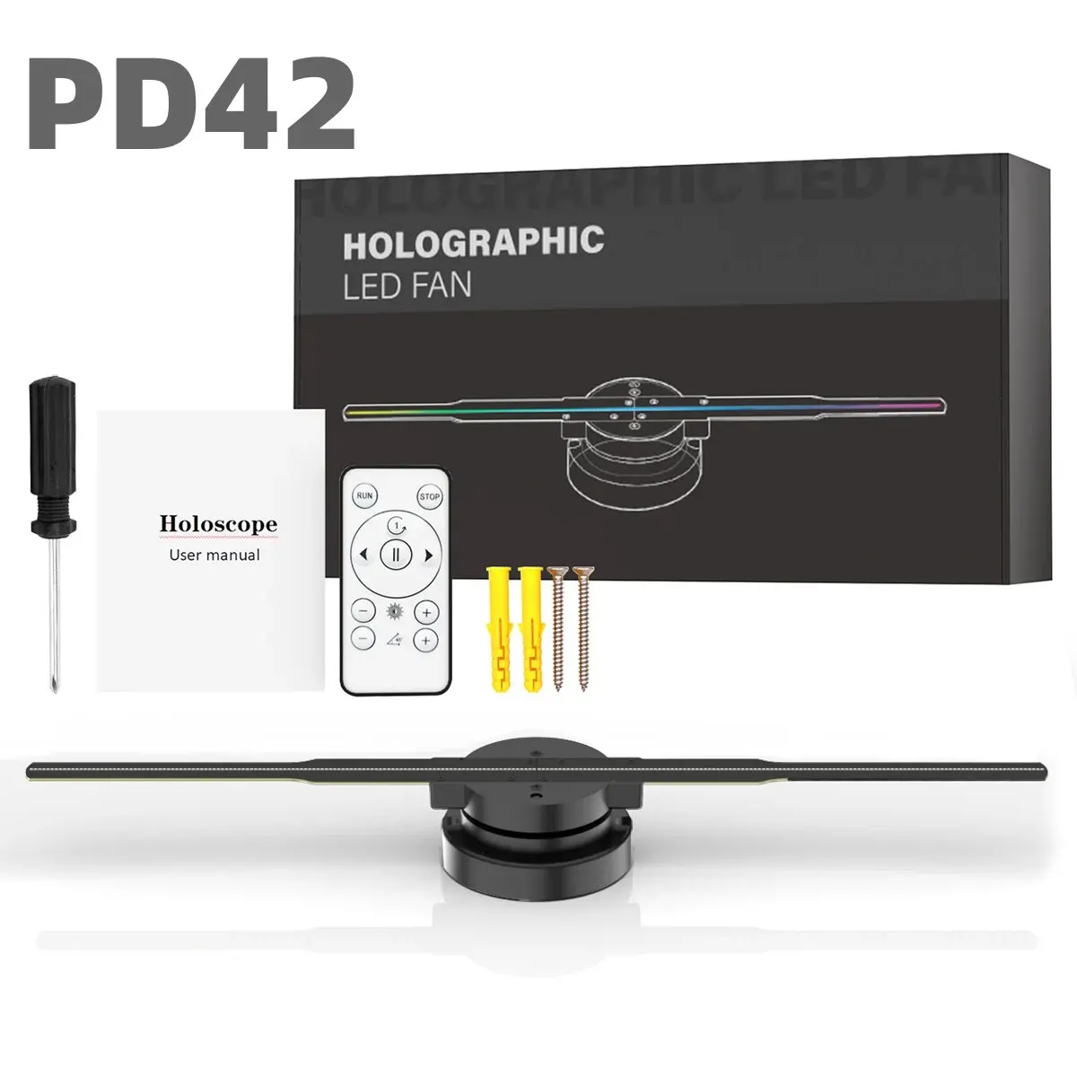 42cm-3D-HD-Hologram-Fan-Projector-SD-LED-Sign-Holographic-Player-Support-Image-Video-Shop-Bar
